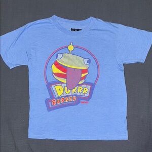 Blue Fortnite Durrr Burger Kids T-Shirt EUC M
